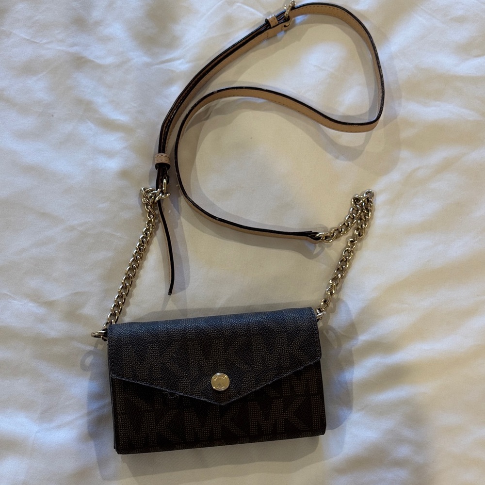 Michael Kors Jet Set Signature 2-in-1 Wallet on Chain Crossbody Bag